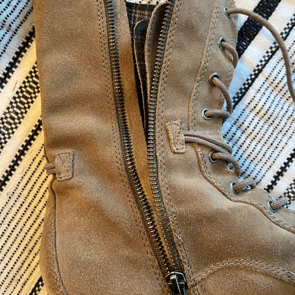 Genuine suede lace up combat boots 10 - Picture 6 of 8